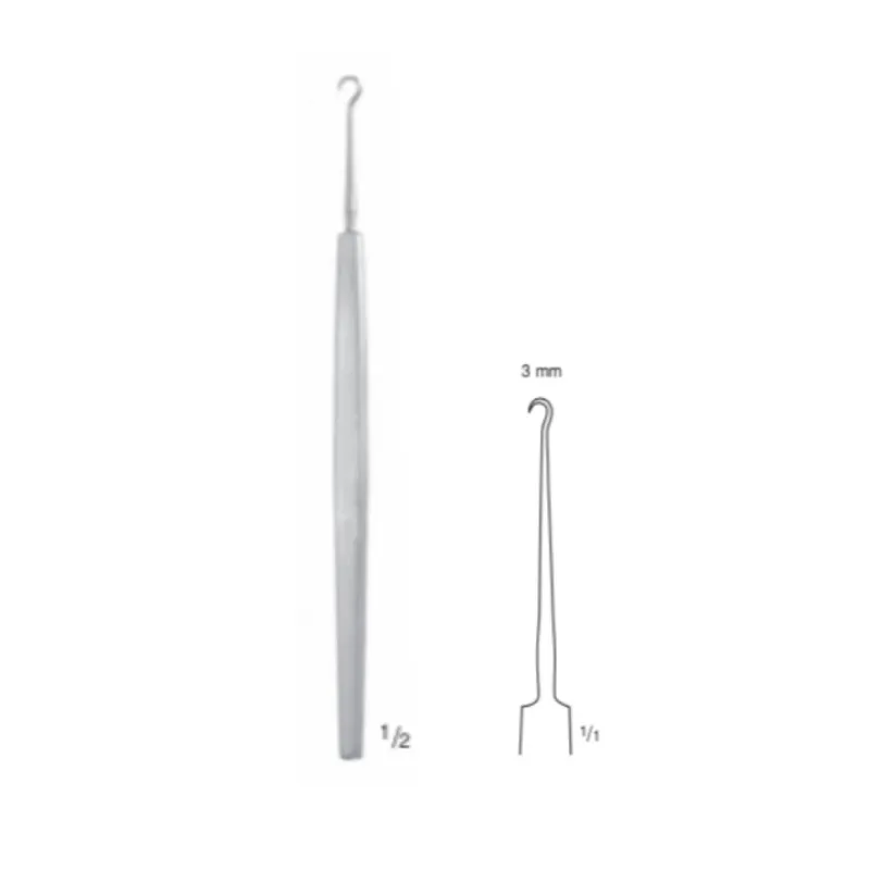 Gancho frazier para piel, sencillo agudo de 3 mm, long. 12.5 cm, 5".
