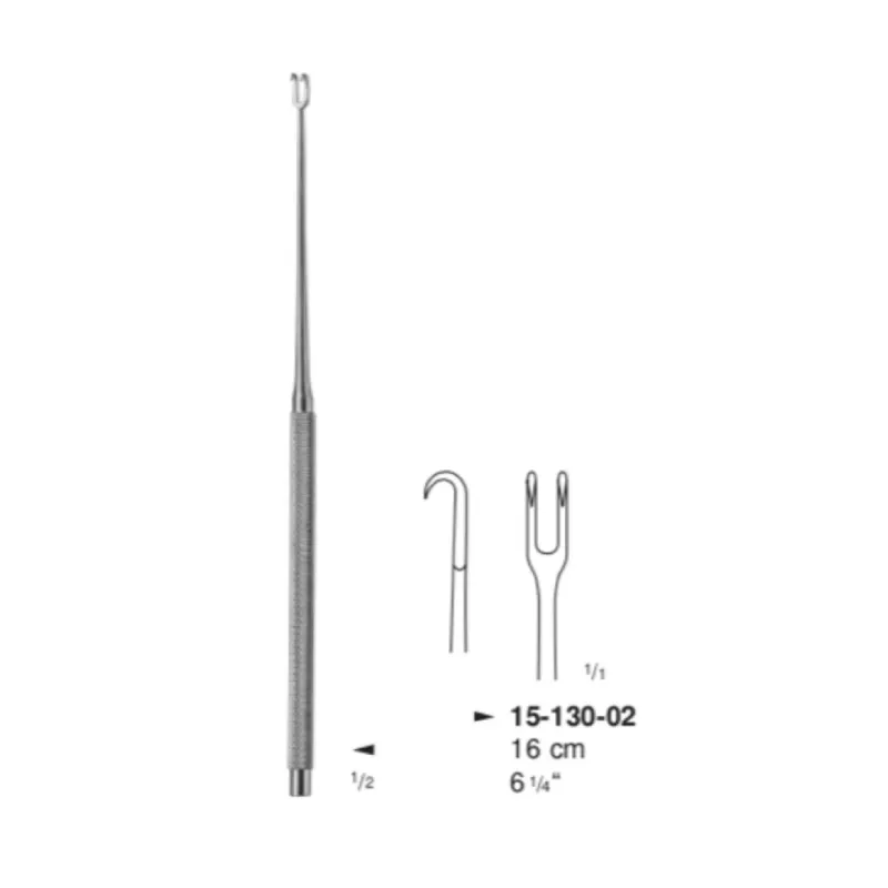 Gancho joseph doble agudo de 2 mm, long. 16 cm, 6 1/4".