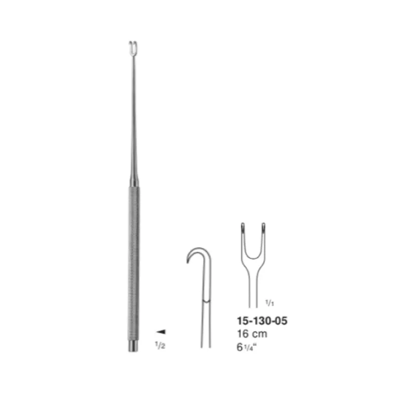 Gancho joseph doble agudo de 5 mm, long. 16 cm, 6 1/4".