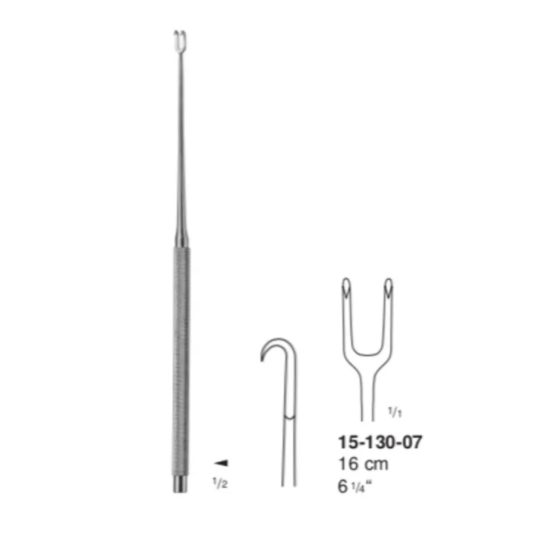 Gancho joseph doble agudo de 7 mm, long. 16 cm, 6 1/4".
