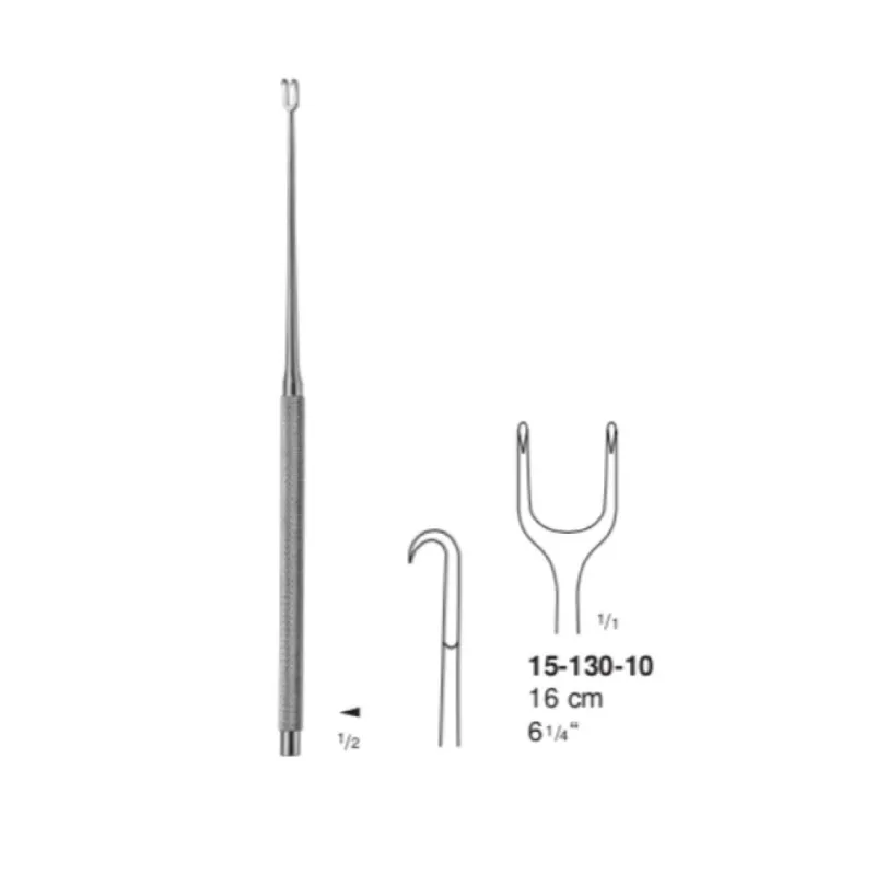 Gancho joseph doble agudo de 10 mm, long. 16 cm, 6 1/4".
