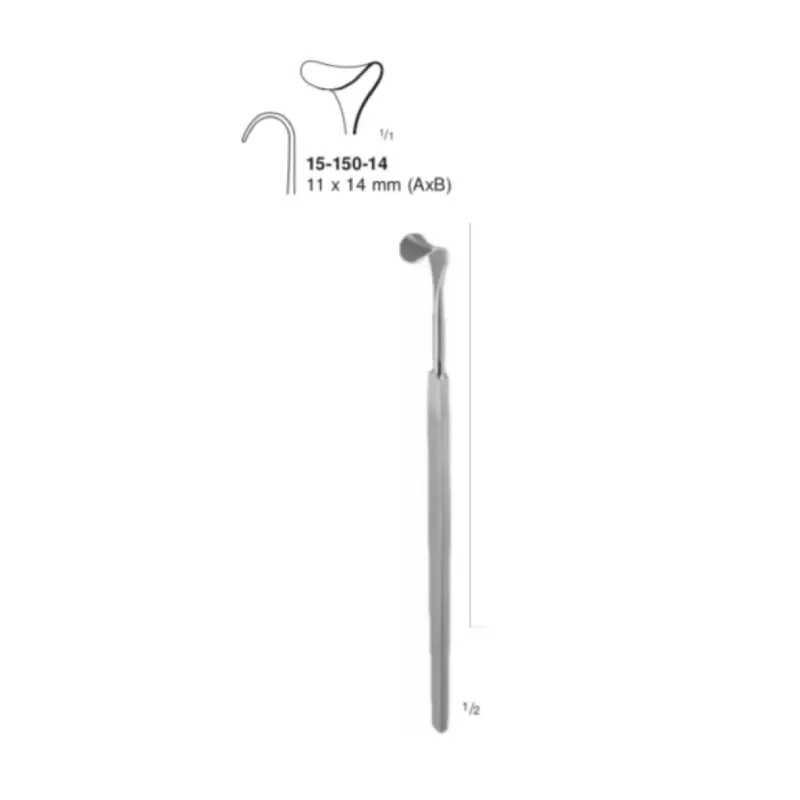Separador desmarres para venas (separadores para parpados), valva de 11x14 mm (axb), long. 14 cm, 5 