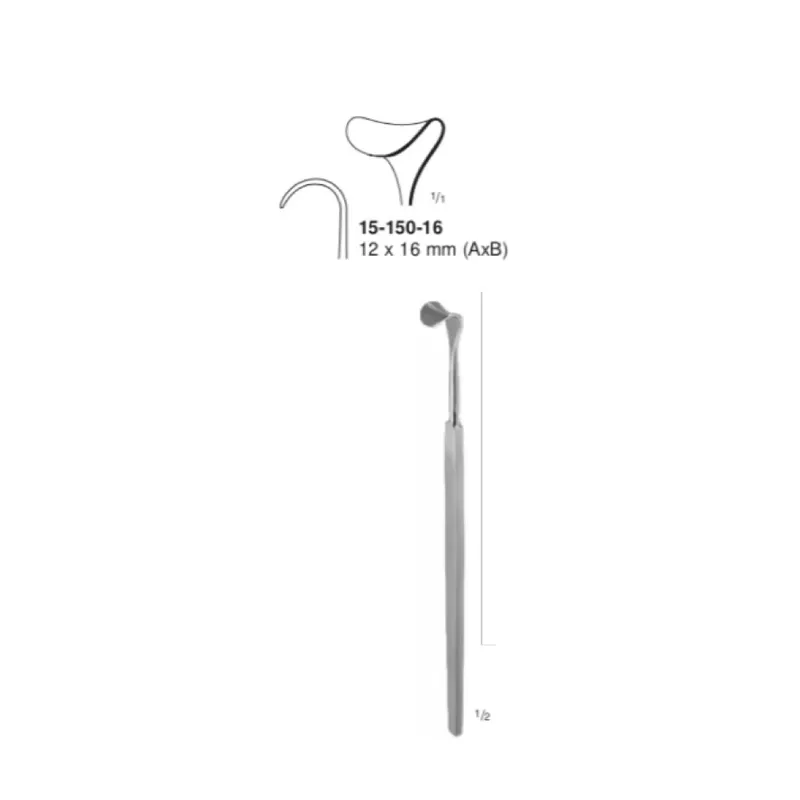 Separador desmarres para venas (separadores para parpados), valva de 12x16 mm (axb), long. 14 cm, 5 