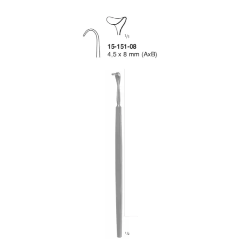 Separador cushing para vena, valva de 4.5 x 8 mm, long. 20 cm, 8".