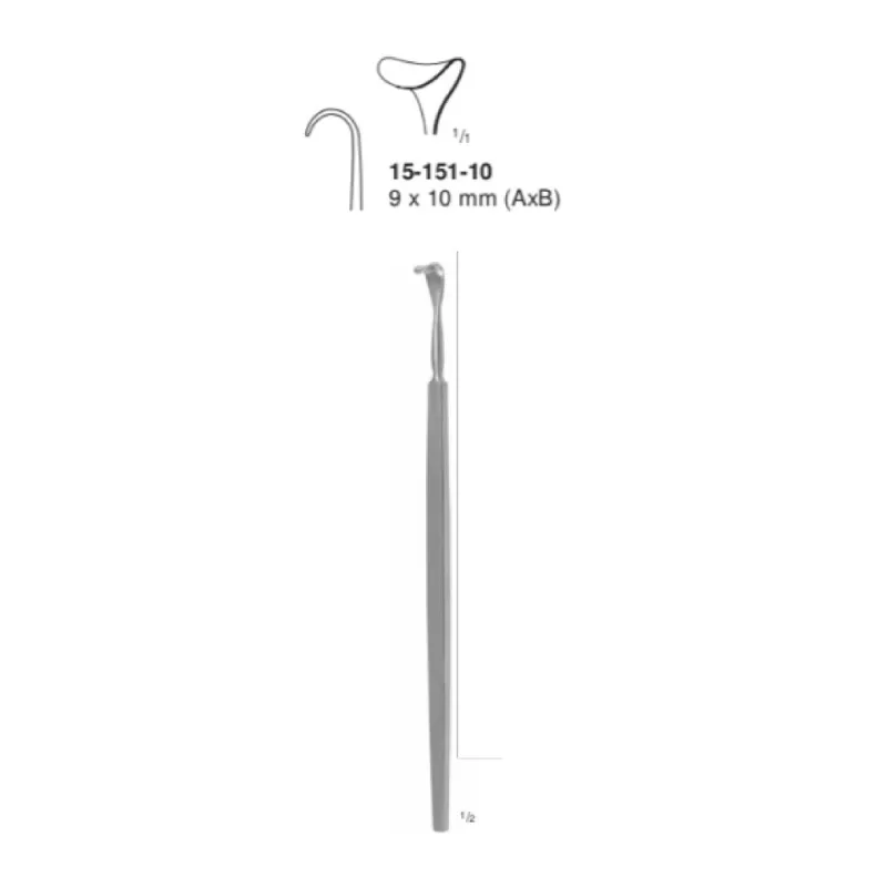 Separador cushing para vena, valva de 9 x 10 mm, long. 20 cm, 8".