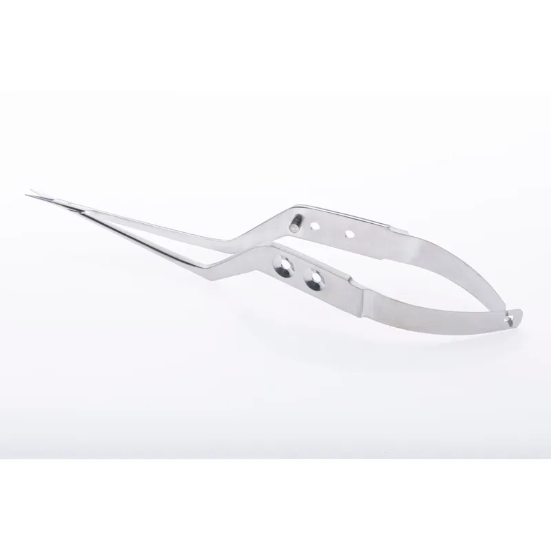 Micro tijeras yasargil curva en forma de bayoneta, long. 20 cm, 8". Tijeras cirugia