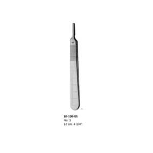 Mango de bisturi para hojas intercambiables no. 3 macizo con regla, long. 12 cm, 4 3/4"