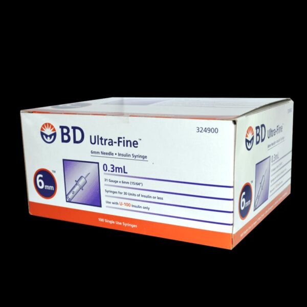JERINGA ULTRAFINE PARA INSULINA 03 ML 31G X 6MM CAJA X 100 - Imagen 3
