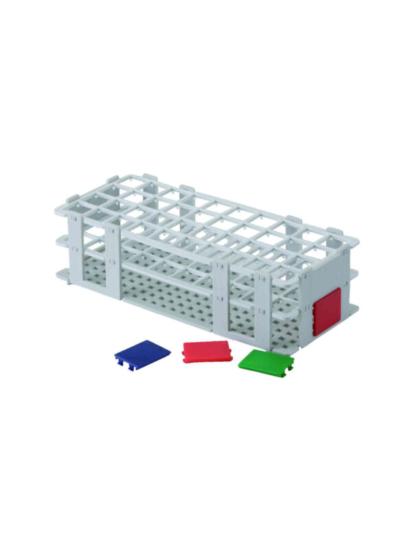 GRADILLA PLASTICA PP PARA 24 TUBOS DE 25 mm ø (CENTRIFUGA DE 15 ml Y NESSLE
